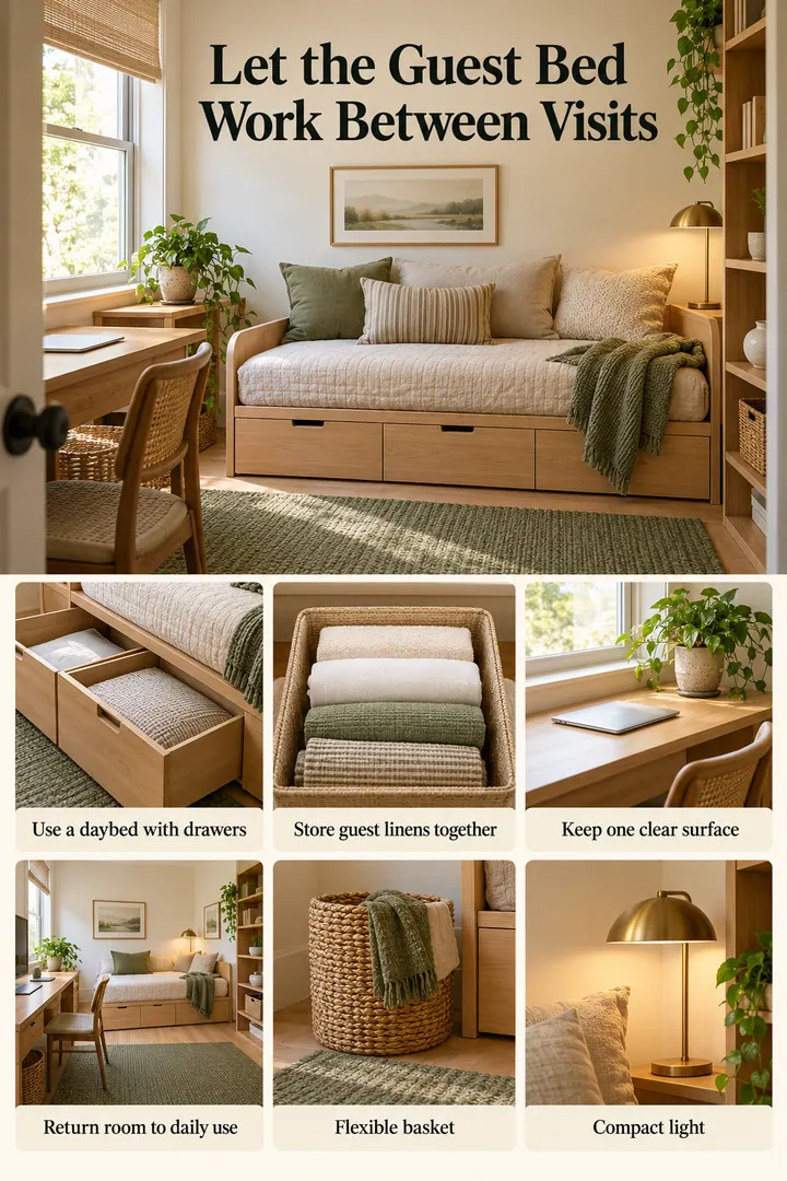 Budget Decor Catalog of guest room daybed storage in Guest room showing use a daybed with drawers.