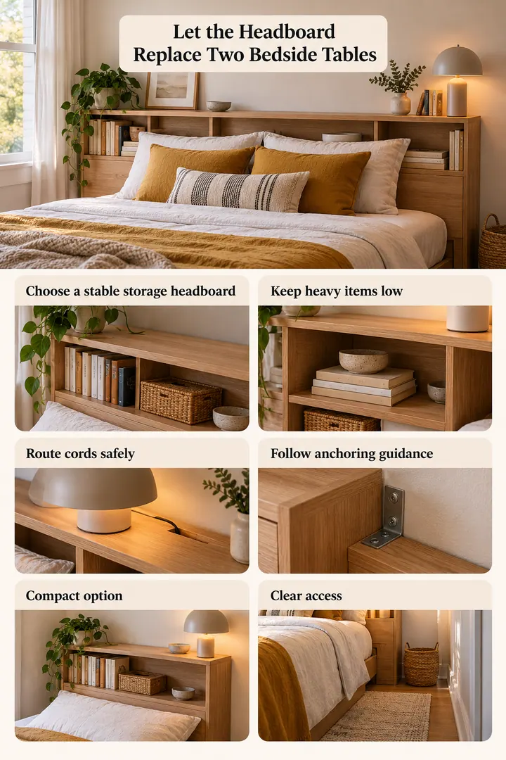 Budget Decor Catalog of storage headboard ledge in Small bedroom showing choose a stable storage headboard.
