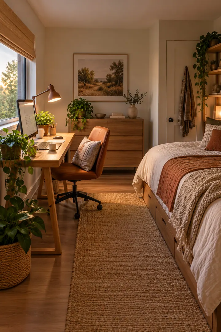 Clean Photo of home office daylight side desk in Bedroom office showing place daylight to the working side.