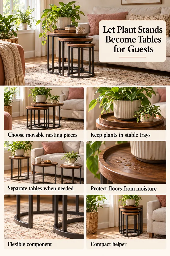 Budget Decor Catalog of nesting plant stands side tables in Small living room showing choose movable nesting pieces.