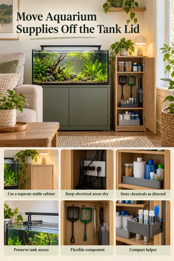 Budget Decor Catalog of aquarium supplies side cabinet in Small living room aquarium wall showing use a separate stable cabinet.