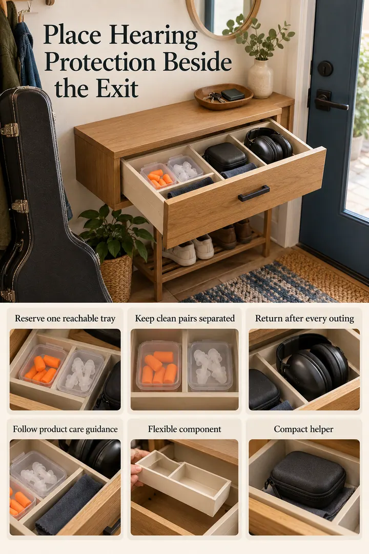 Budget Decor Catalog of entry hearing protection drawer in Apartment entry showing reserve one reachable tray.